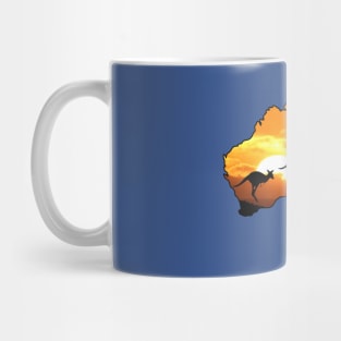 Kangaroo Outback AU Map Mug